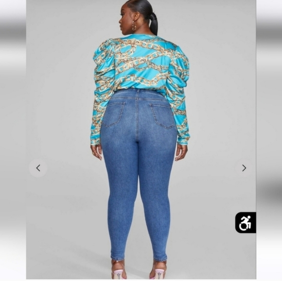 NWOT FASHION TO FIGURE 2 CHAIN PRINT BODYSUIT - Picture 2 of 5